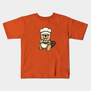 Cute otter cooking Kids T-Shirt